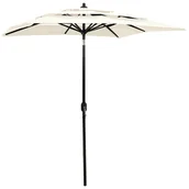 Parasole ogrodowe - vidaXL 3-poziomowy parasol na aluminiowym słupku, piaskowy, 2x2 m 313844 - miniaturka - grafika 1