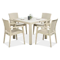 Meble ogrodowe - Zestaw restauracyjny Novussi ZENIT 4+1 Cappuccino - miniaturka - grafika 1