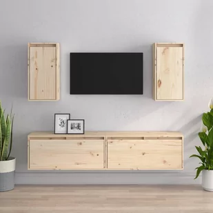 Lumarko Szafki pod TV, 4 szt., lite drewno sosnowe - Szafki RTV - miniaturka - grafika 1