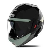 Kaski motocyklowe - Kask Szczękowy Nolan N-120-1 Blocco Czarny/Antracyt/Zielony Szary/Kość Słoniowa BłyszczącaXXL - miniaturka - grafika 1