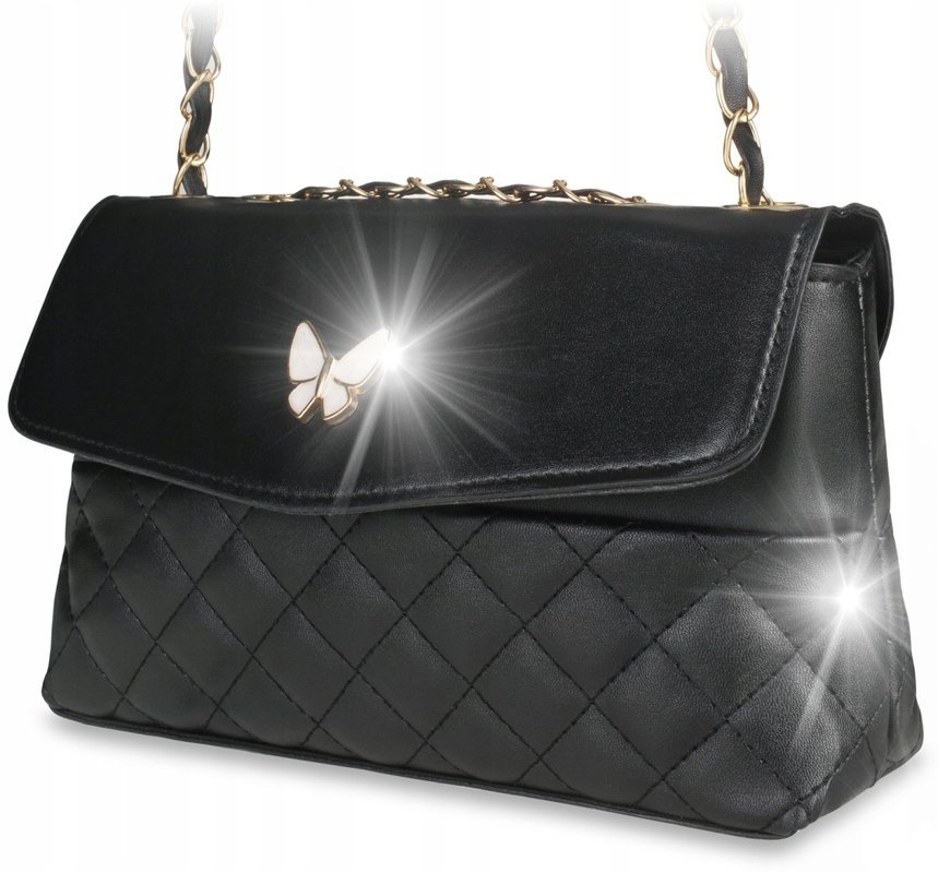 TORBA Damska CZARNA Miejska Pikowana Elegancka TOREBKA Listonoszka Kuferek