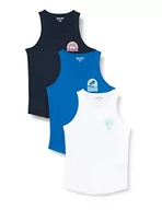 Koszulki męskie - JACK & JONES Męski tank top, Jasny biały/opakowanie: biały/granatowy+niebieski, L - miniaturka - grafika 1