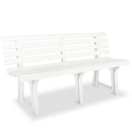 Ławki ogrodowe - Ławka ogrodowa, 145,5 cm, plastik, biała - miniaturka - grafika 1