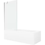 Wanny - Mexen Vega wanna prostokątna 160 x 70 cm z obudową i parawanem 1-skrzydłowym 90 cm, transparent, chrom - miniaturka - grafika 1