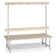 Wyposażenie sportowe i gimnastyczne - B2B Partner Ławeczka do szatni z wieszakami, długość 1500 mm - dwustronna 179964 - miniaturka - grafika 1