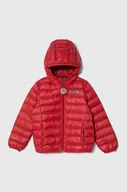 Kurtki i płaszcze dla chłopców - EA7 Emporio Armani kurtka puchowa dziecięca kolor czerwony - miniaturka - grafika 1