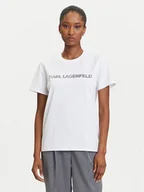 Koszulki i topy damskie - KARL LAGERFELD T-Shirt A3W17102 Biały Regular Fit - miniaturka - grafika 1
