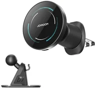 Uchwyty samochodowe do telefonów - Uchwyt samochodowy Joyroom JR-ZS502 kompatybilny z MagSafe z ładowarką indukcyjną na kratkę nawiewu/deskę rozdzielczą - czarny - miniaturka - grafika 1