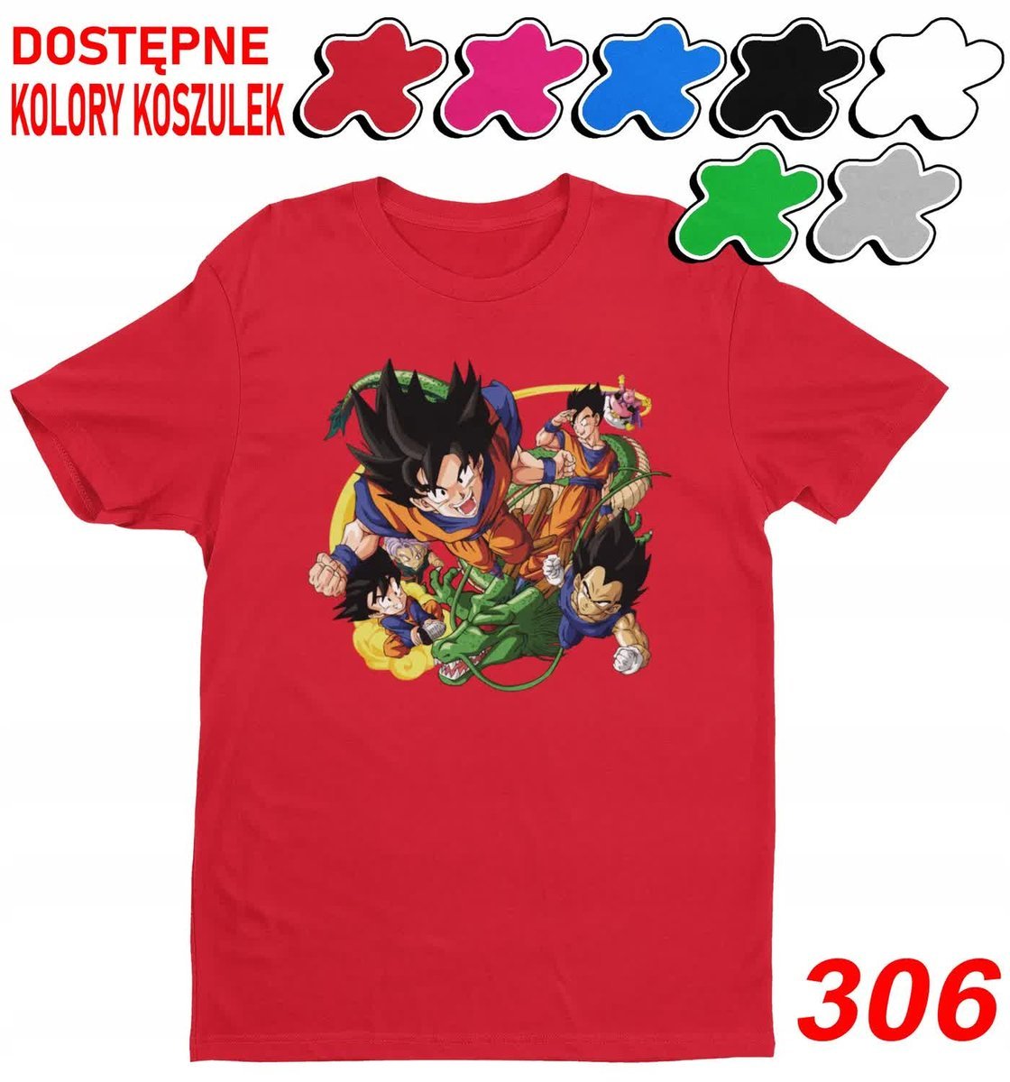 Dziecięca Koszulka Z Nadrukiem Duży Wybór Dragon Ball Postacie -M 134-140