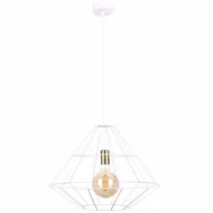 Lampy sufitowe - KET Druciana LAMPA wisząca KET1058 metalowa OPRAWA industrialny zwis biały złoty KET1058 - miniaturka - grafika 1