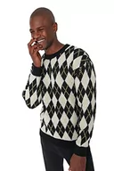 Garnitury - TRENDYOL Męska kamizelka sweterkowa - czarna - regularna, Czarny, M - miniaturka - grafika 1