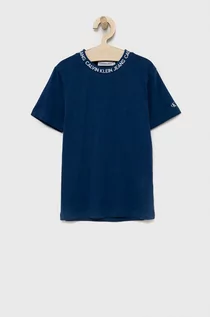 Koszulki dla dziewczynek - Calvin Klein Jeans T-shirt bawełniany dziecięcy gładki - grafika 1