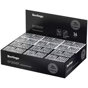 Gumka prostokątna Monochrome (36szt) - Berlingo - Gumki biurowe - miniaturka - grafika 1
