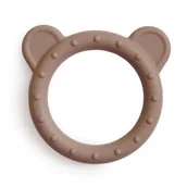 Gryzaki dla dzieci - Mushie, Gryzak silikonowy, bransoletka, Bear Natural - miniaturka - grafika 1