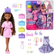Lalki dla dziewczynek - Lalka Barbie Dream Besties Brooklyn wyszykuj się ze mną JGG39 - miniaturka - grafika 1