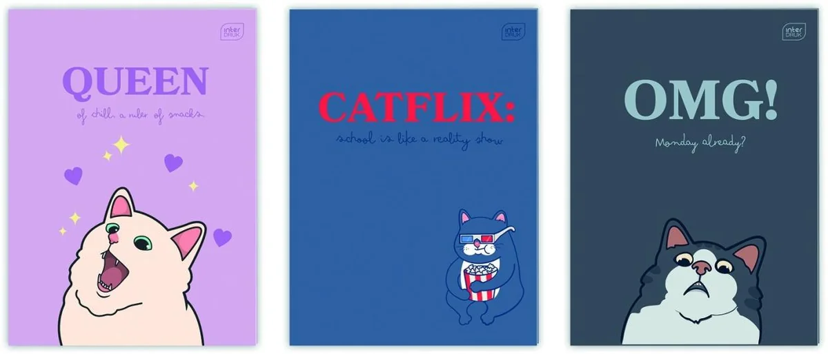 Zeszyt A4 32 kartki kratka Hybrid Cats 10 sztuk