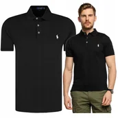 Koszulki męskie - RALPH LAUREN męska koszulka polo czarna SLIM RALPH LAUREN męska koszulka polo czarna SLIM r.XXL - miniaturka - grafika 1