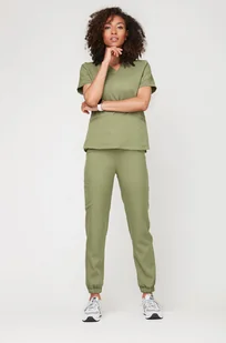 Bluza Medyczna Emily Oliwkowa Rozmiar: M - Odzież medyczna - miniaturka - grafika 2