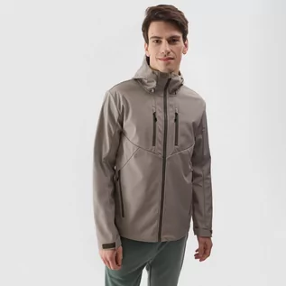 Kurtki męskie - Męska kurtka softshell wiatroodporna membrana 8000 4F 4FWSS24TSOFM224 - beżowa - grafika 1