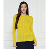 Swetry damskie - POLO RALPH LAUREN Wełniany sweter JULIANNA | Slim Fit | z dodatkiem kaszmiru - miniaturka - grafika 1