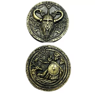 Wikingowie Złota Metalowa Moneta 1 szt - Gry planszowe - miniaturka - grafika 1