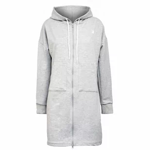 Długa Bluza Rozpinana Damska Z Kapturem Szara Captain Mike R.L - Bluzy damskie - miniaturka - grafika 1