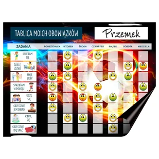 Tablica obowiązków na lodówkę Karta motywacyjna dla dzieci Planer na magnes - Magnesy - miniaturka - grafika 1