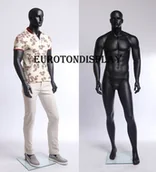 Manekiny wystawowe - XM-11-8 czarny lakierowany abstrakcyjny manekin mężczyzna w matowym wykończeniu - miniaturka - grafika 1