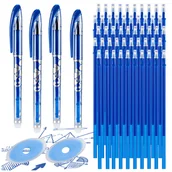 Długopisy - Długopis Zmazywalny Niebieski, Zestaw, Wkłady i Gumki - miniaturka - grafika 1