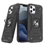 Etui i futerały do telefonów - Wozinsky Ring Armor pancerne hybrydowe etui pokrowiec + magnetyczny uchwyt do iPhone 13 czarny - miniaturka - grafika 1