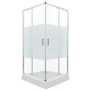 Kabina natryskowa Madera Str 80, kwadratowa, 80x80x206cm z brodzikiem 16 cm, profil chrom - Kabiny prysznicowe - miniaturka - grafika 1