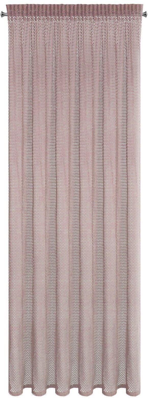 Eurofirany Zasłona GABBY 140x270 cm różowa na taśmie marszczącej