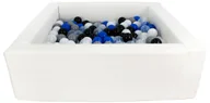 Suche baseny - Kwadratowy suchy basen z ekoskóry z 200 piłeczkami (biały/czarny, biały, transparentny, niebieski, szary) - miniaturka - grafika 1