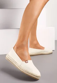 Espadryle damskie - Beżowe Płaskie Casualowe Espadryle w Stylu Boho Lephea - grafika 1