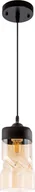 Lampy sufitowe - Lampa wisząca VEN LAMPA wisząca VEN N3738/1H BK VEN loftowa LAMPA szklany ZWIS skandynawski bursztynowy czarny - miniaturka - grafika 1