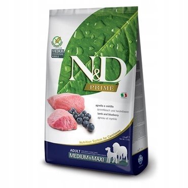 Farmina N&D Prime canine LAMB & BLUEBERRY ADULT MEDIUM&MAXI 12 kg