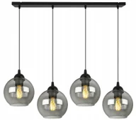 Lampy sufitowe - Lampa Sufitowa Wisząca Żyrandol Czarna Listwa Szklane Kule Grafit Loft - miniaturka - grafika 1
