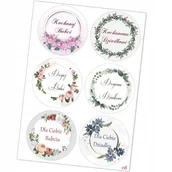 Scrapbooking - Naklejki Etykiety Dzień Babci I Dziadka 6 Szt 4,5 Cm N08 - miniaturka - grafika 1