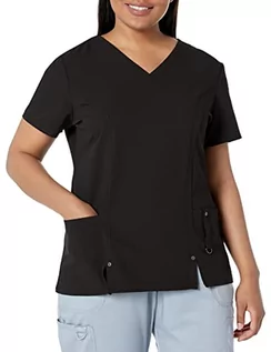 Koszule damskie - Dickies Scrubs Xtreme damska koszula medyczna z dekoltem w serek, czarny, 5XL Duże rozmiary - grafika 1