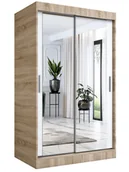 Szafy - Przesuwna szafa z lustrem dąb sonoma + biały 120 N6-C48 - miniaturka - grafika 1