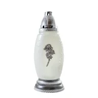 Lampiony i znicze - Znicz Z 484 34,5 cm srebrny - miniaturka - grafika 1