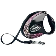 Smycze dla psów - Smycz FLEXI Glam Composition M (5 m - 25 kg) Czarny - miniaturka - grafika 1