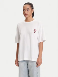 Pieces T-Shirt Tobster 17160811 Biały Oversize - Koszulki i topy damskie - miniaturka - grafika 1