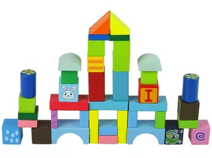 Zestaw drewnianych klocków w wiaderku - Klocki - miniaturka - grafika 1