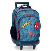Plecaki - Marvel Spiderman Denim kompaktowy plecak z 2 kółkami, niebieski, 32 x 45 x 21 cm, poliester, 30,24 l - miniaturka - grafika 1