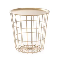 Ławy i stoliki kawowe - Stolik kawowy nocny SCANDI złoty miejsce do przechowywania 41x41x41 cm - miniaturka - grafika 1