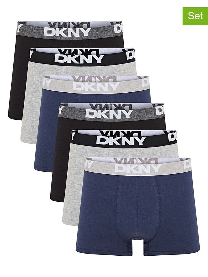 DKNY Bokserki (6 par) w kolorze granatowo-szaro-czarnym