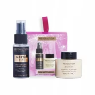 Utrwalacze do makijażu - MAKEUP REVOLUTION - Mini Matte Heroes - Gift Set - Zestaw prezentowy do makijażu twarzy - Matowy spray 30 ml + Puder Bananowy 10 g - miniaturka - grafika 1