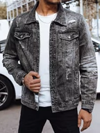 Kurtki męskie - Kurtka męska jeansowa szara Dstreet TX4697-XL - miniaturka - grafika 1