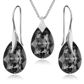 Zestawy biżuterii dla kobiet - Komplet Biżuterii Srebrnej 925 Kryształy Krople Piękny Zestaw Ślubny Rocznica Prezent Dla Kobiety Mamy Dziewczyny Walentynki Święta Imieniny Urodzin.. - miniaturka - grafika 1